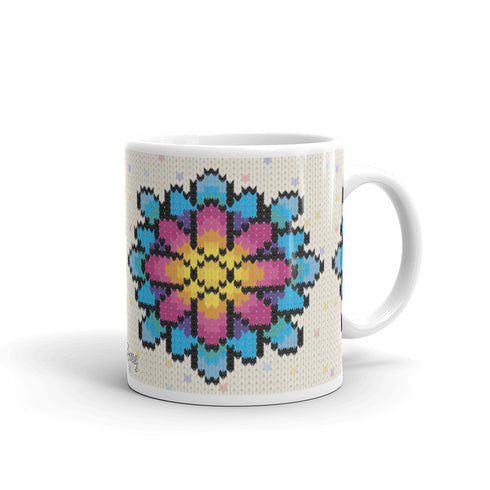 Knitted Zinnia Knitting Mug